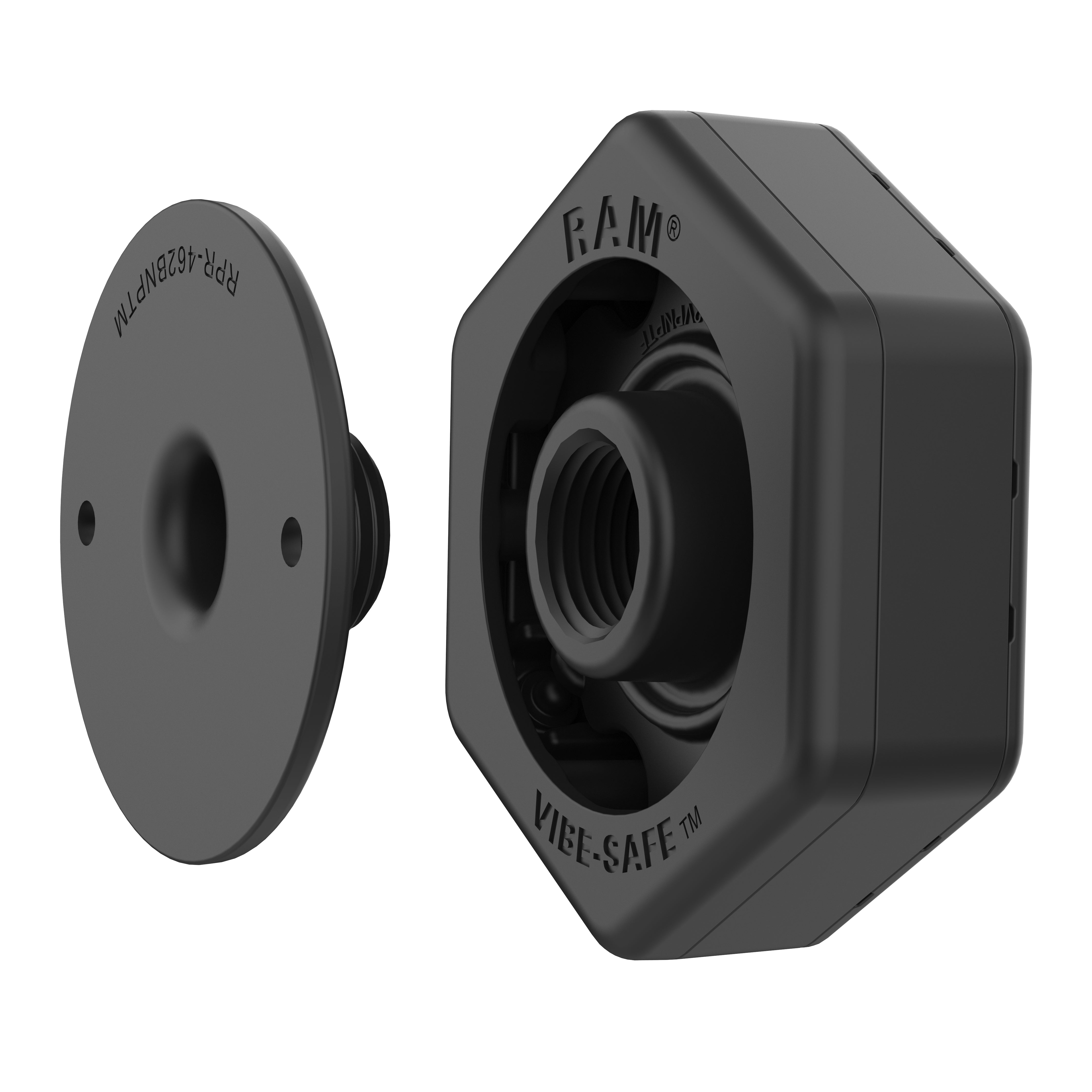 RAM® Vibe-Safe™ met NPT-adapter voor houders met 2 gaten