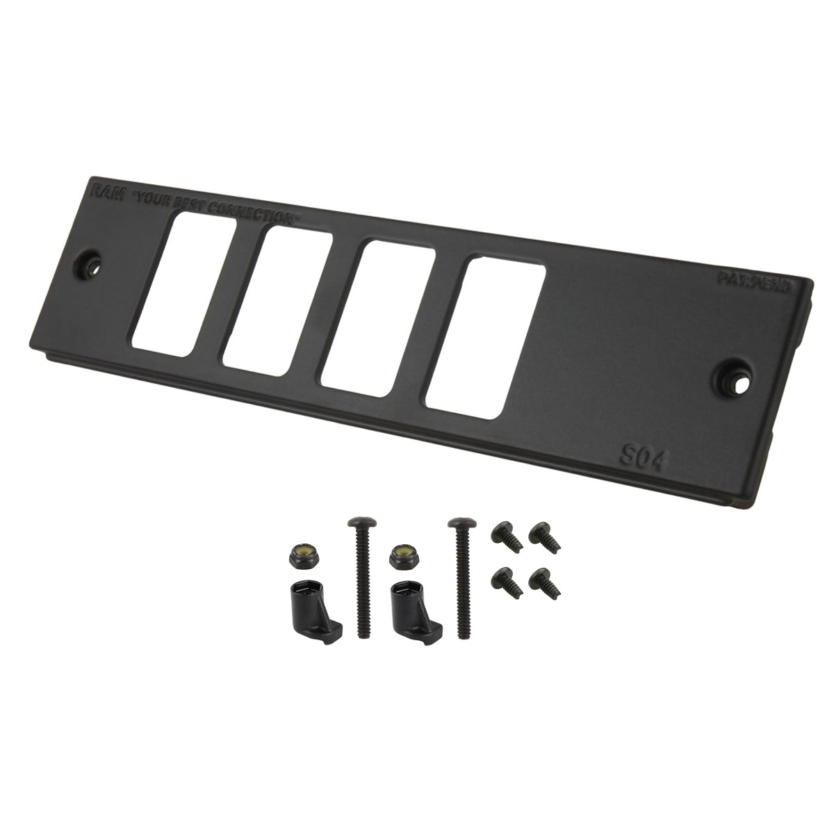 RAM® Tough-Box™ 2" faceplate with four switch ports
