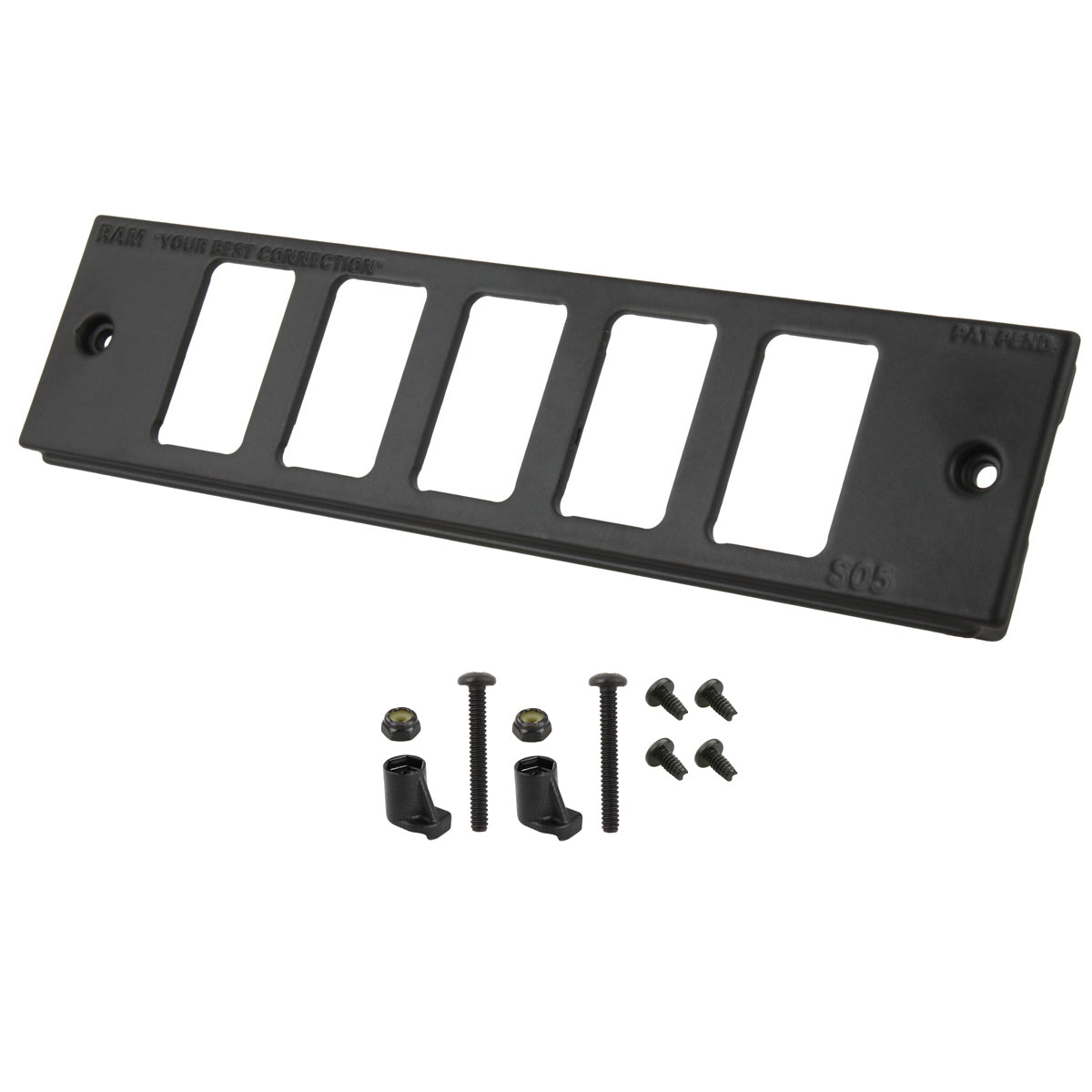 RAM® Tough-Box™ 2" faceplate with five switch ports
