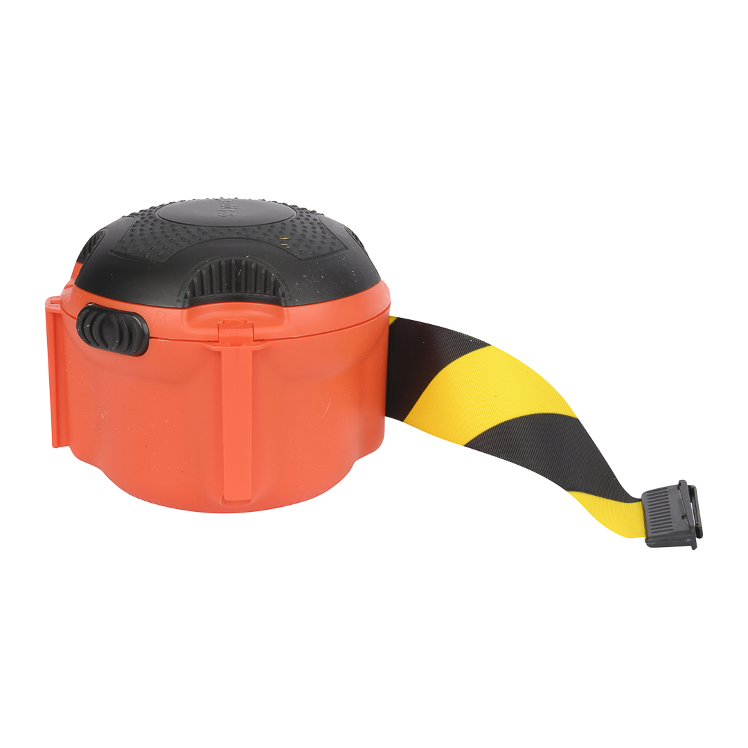 Skipper XS intrekbare barrière‑unit zwart/geel – SKIPPER‑XS01‑ZWART/GEEL