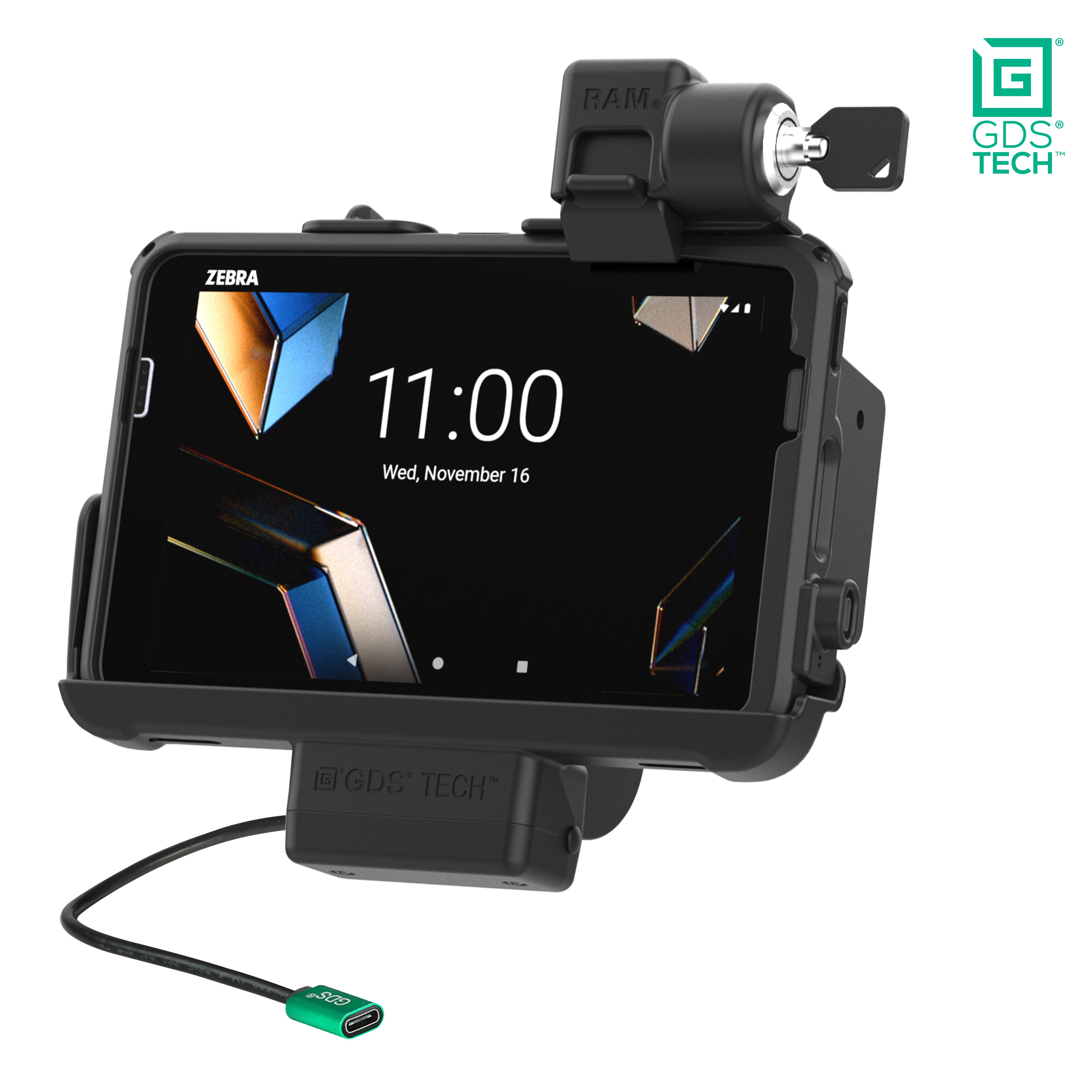 Vergrendelbare GDS® gevoed dock voor Zebra ET401 & ET4x 8" met IntelliSkin®