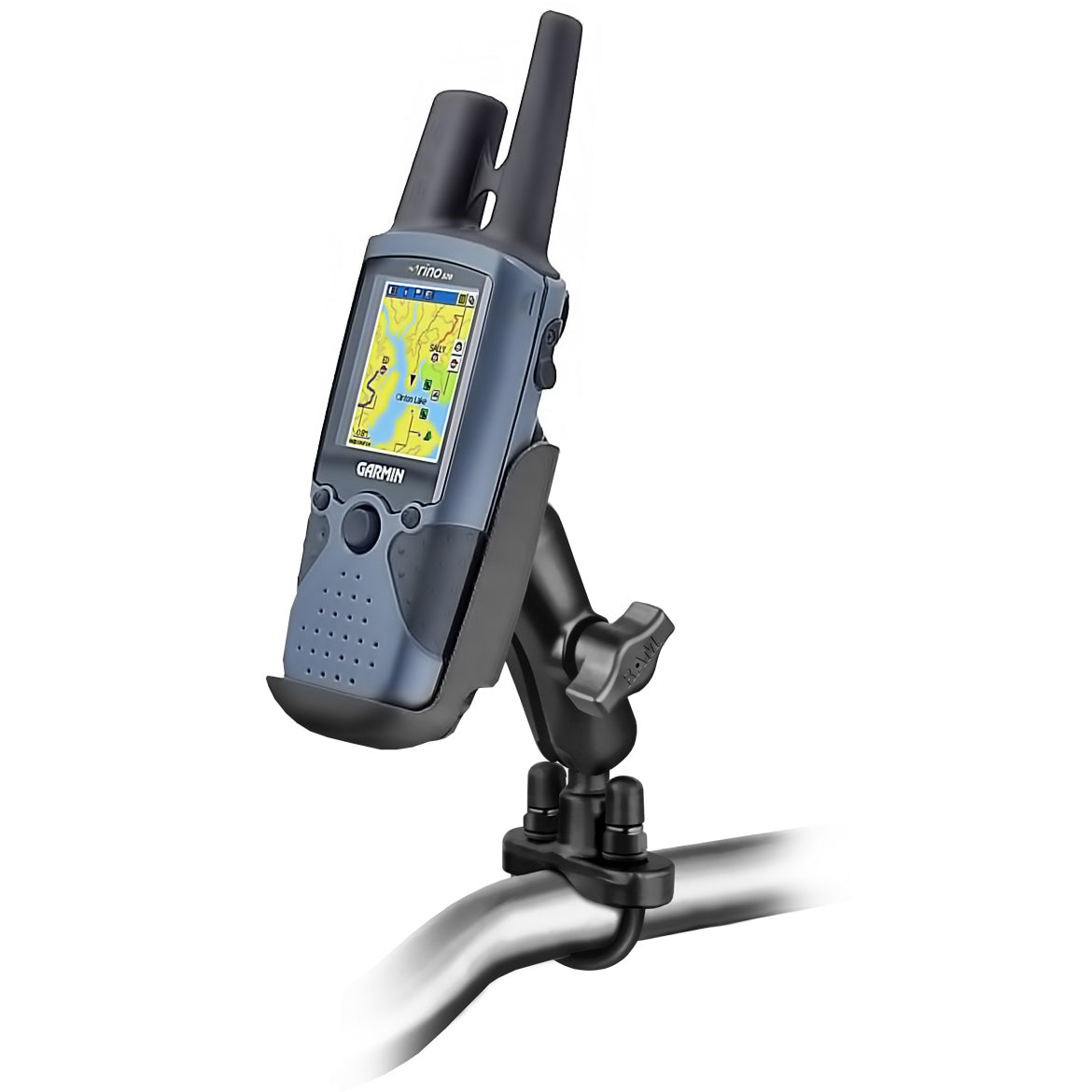 RAM® stuur-U-bout dubbele kogelhouder voor Garmin Rino 520 en meer