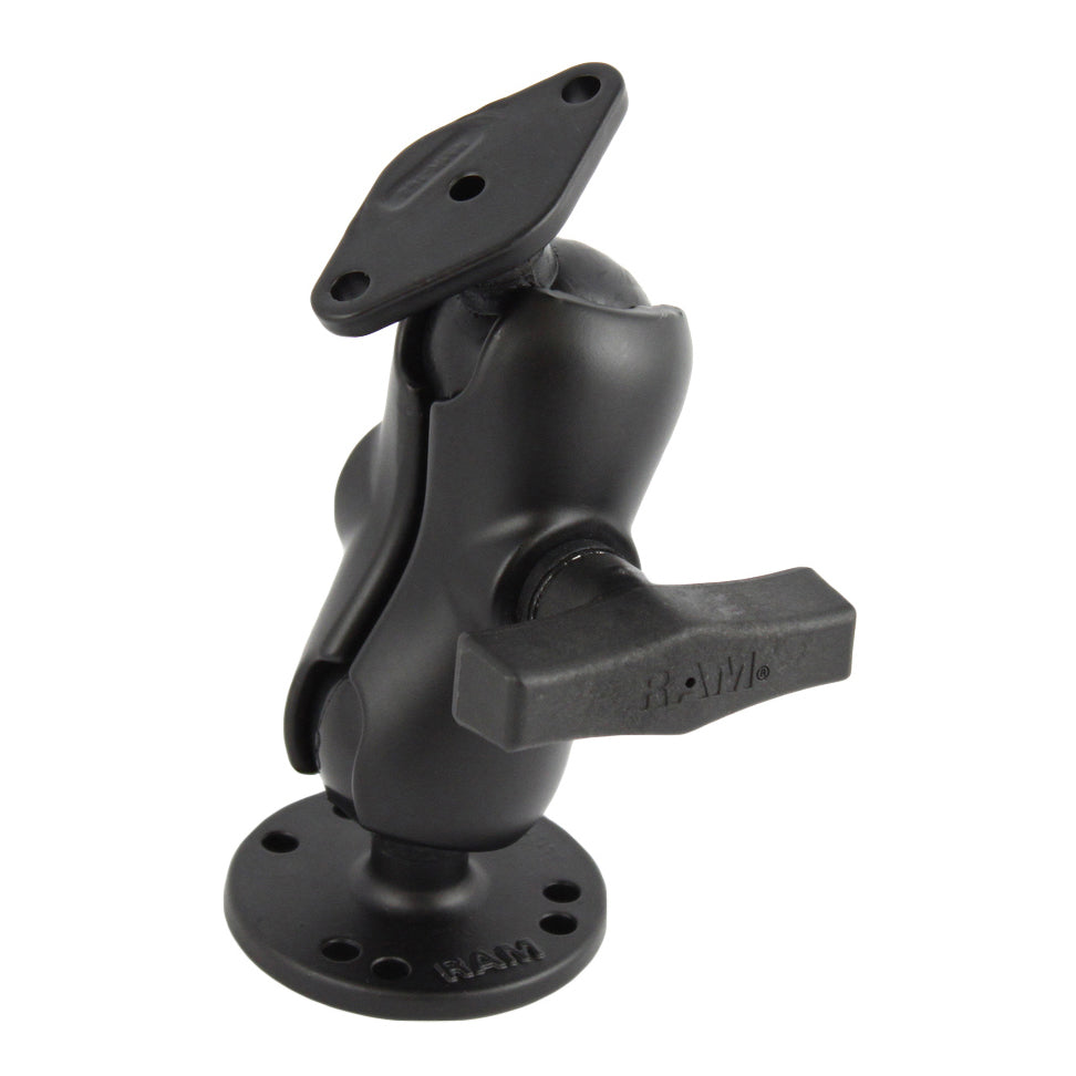 RAM® dubbele kogelhouder met diamant-plaatadapter – kort