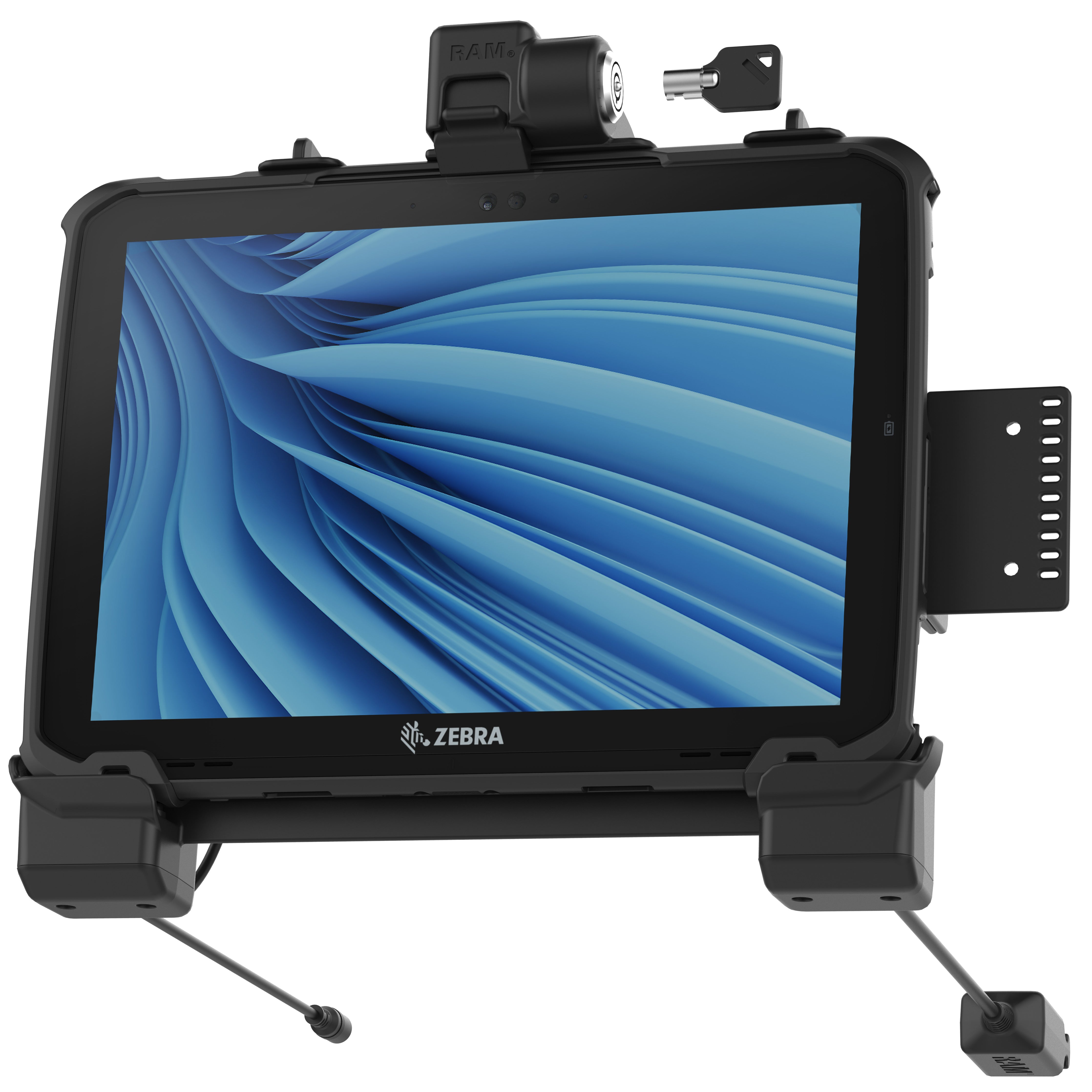 RAM® strøm + dobbelt USB aflåselig dock til Zebra ET8x 2-i-1 tablet