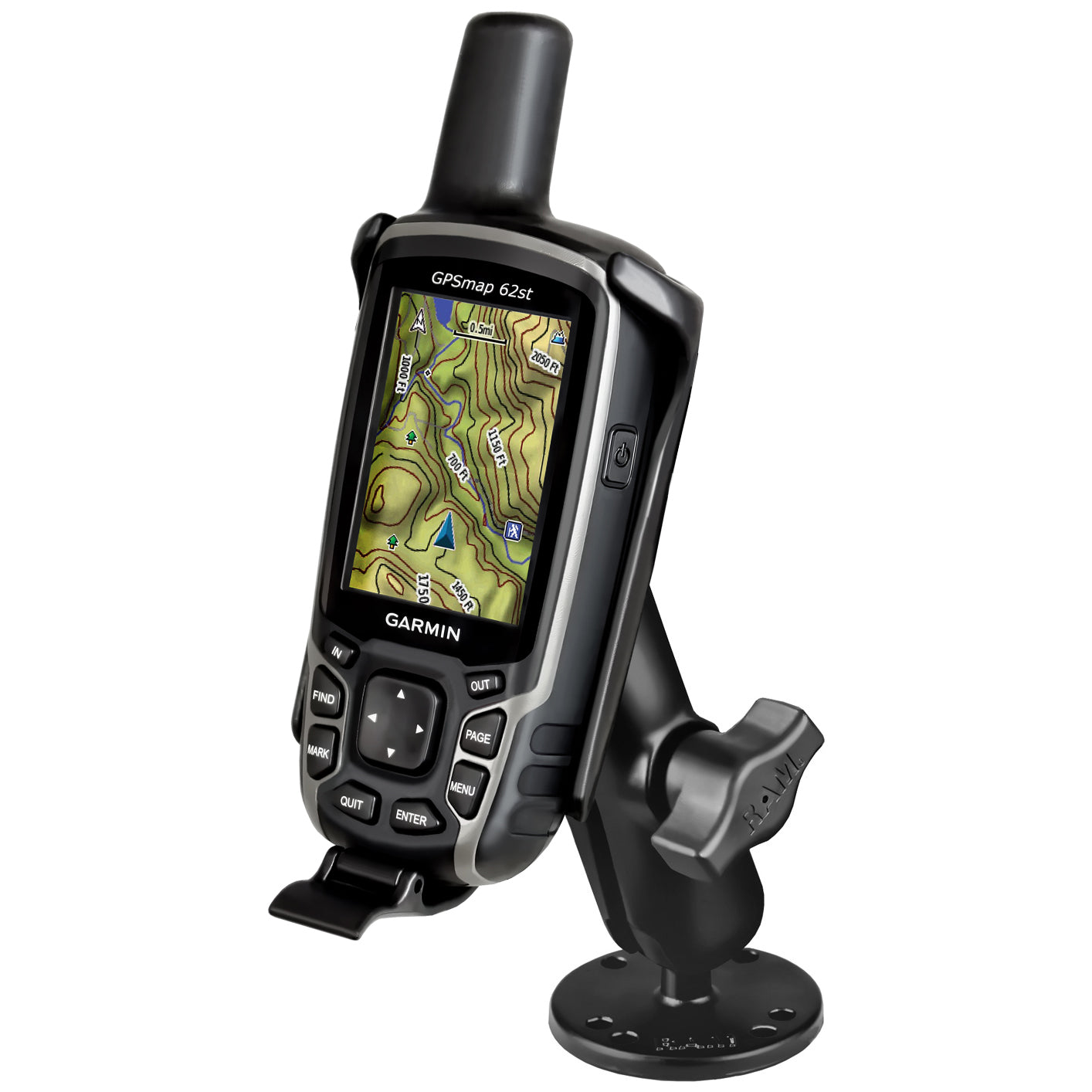 RAM® inschroefhouder voor Garmin GPSMAP 62- & 64-serie – aluminium