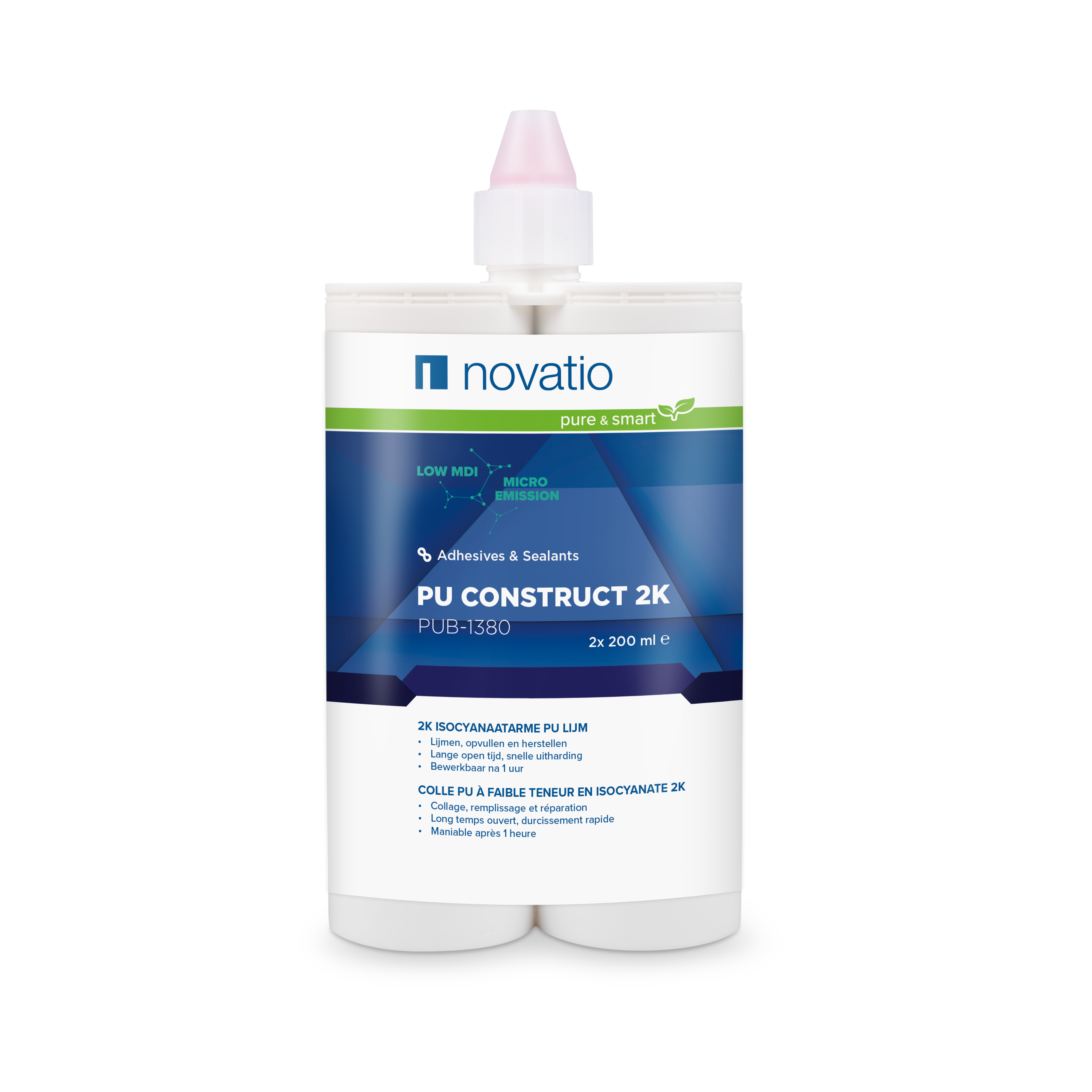 Novatio PUB-1380 PU Construct 2K beige - cartouche 2x200ml