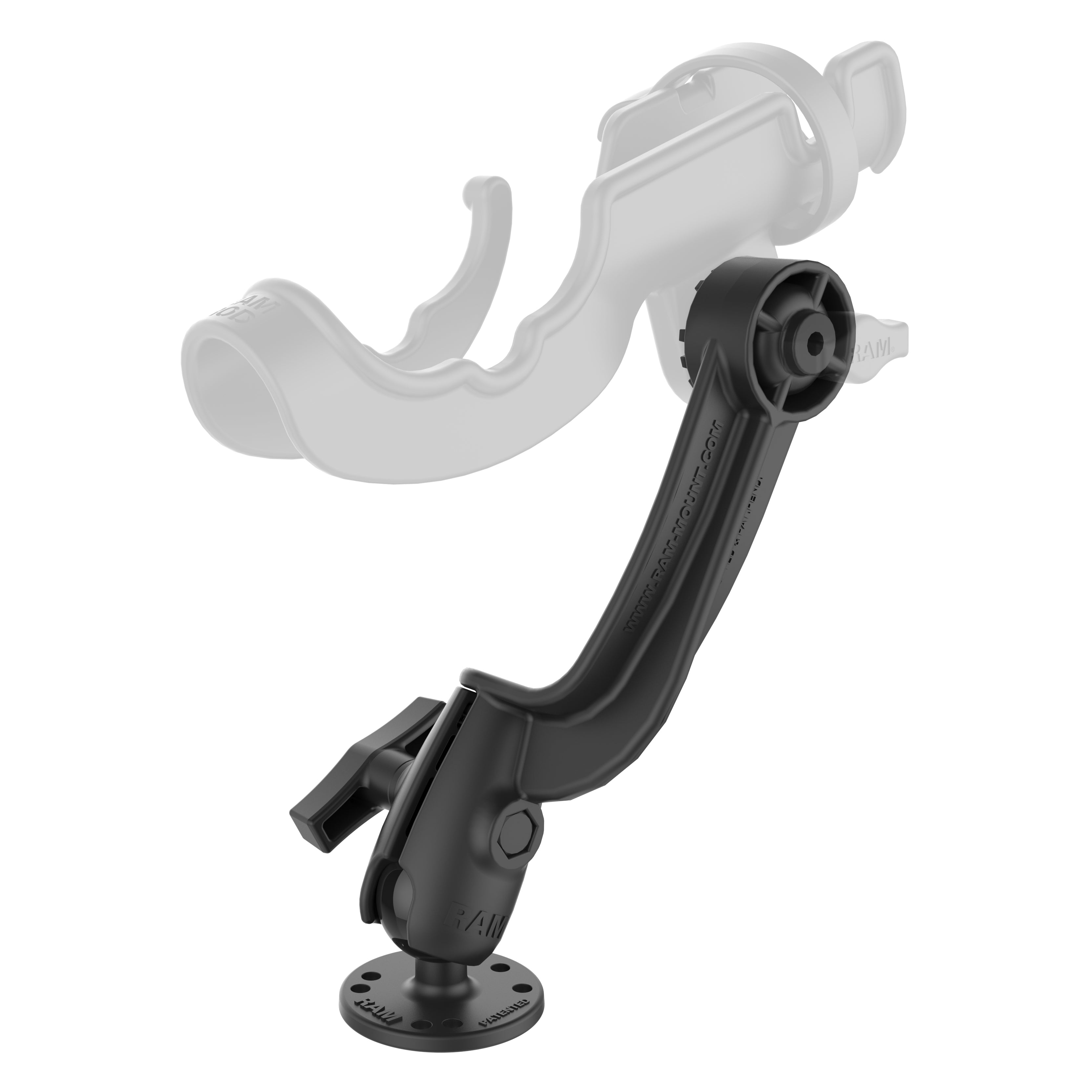 RAM ROD® Revolution ratelarm met plat-oppervlak kogelbasis