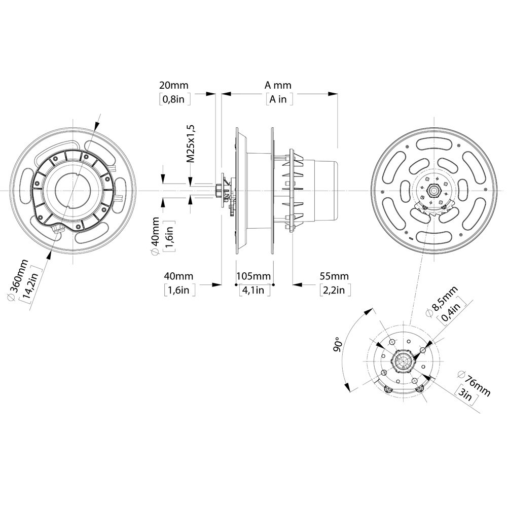 Kabelspole 4x2,5mm² 18+2m 50A