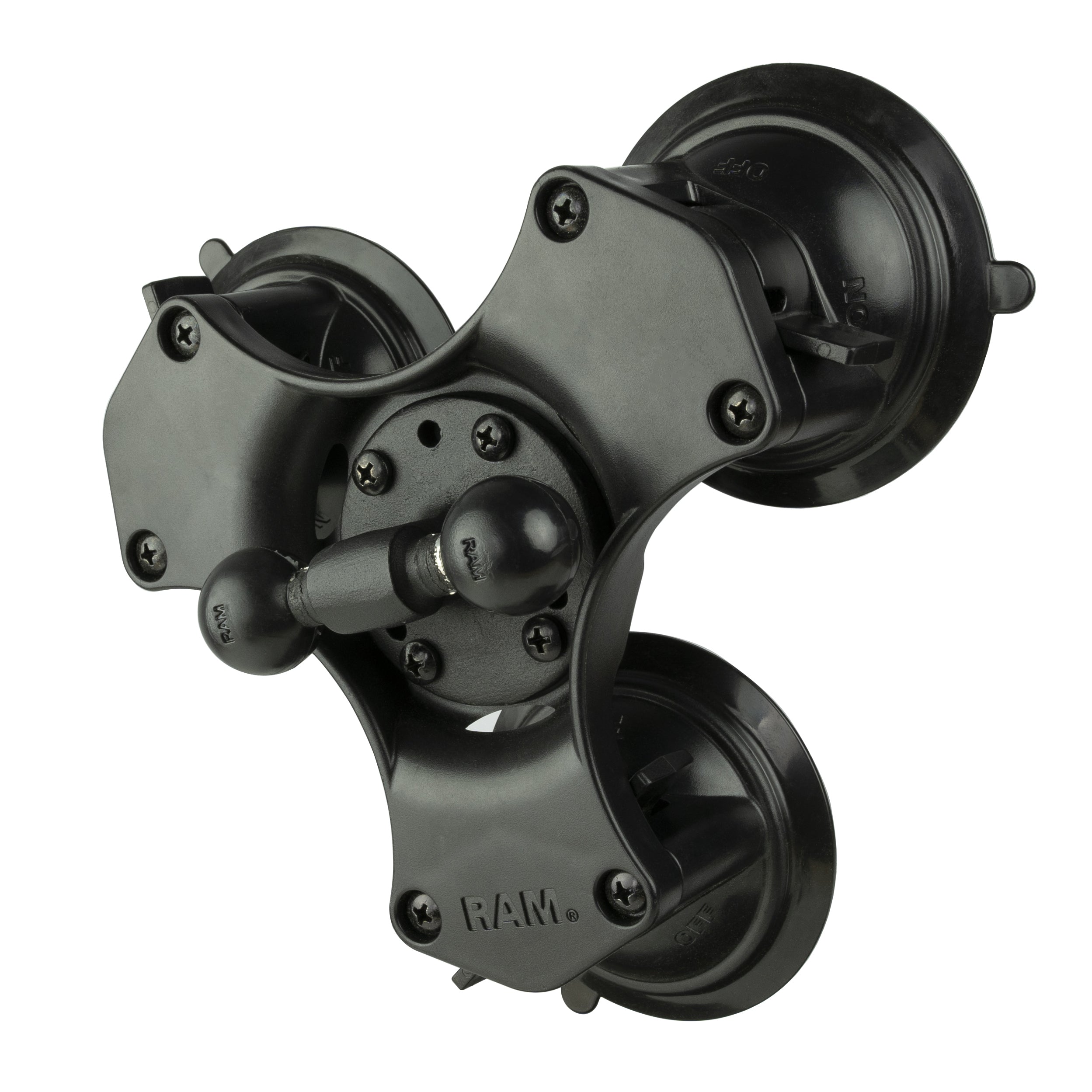 Base a doppia sfera RAM® Twist-Lock™ con tripla ventosa