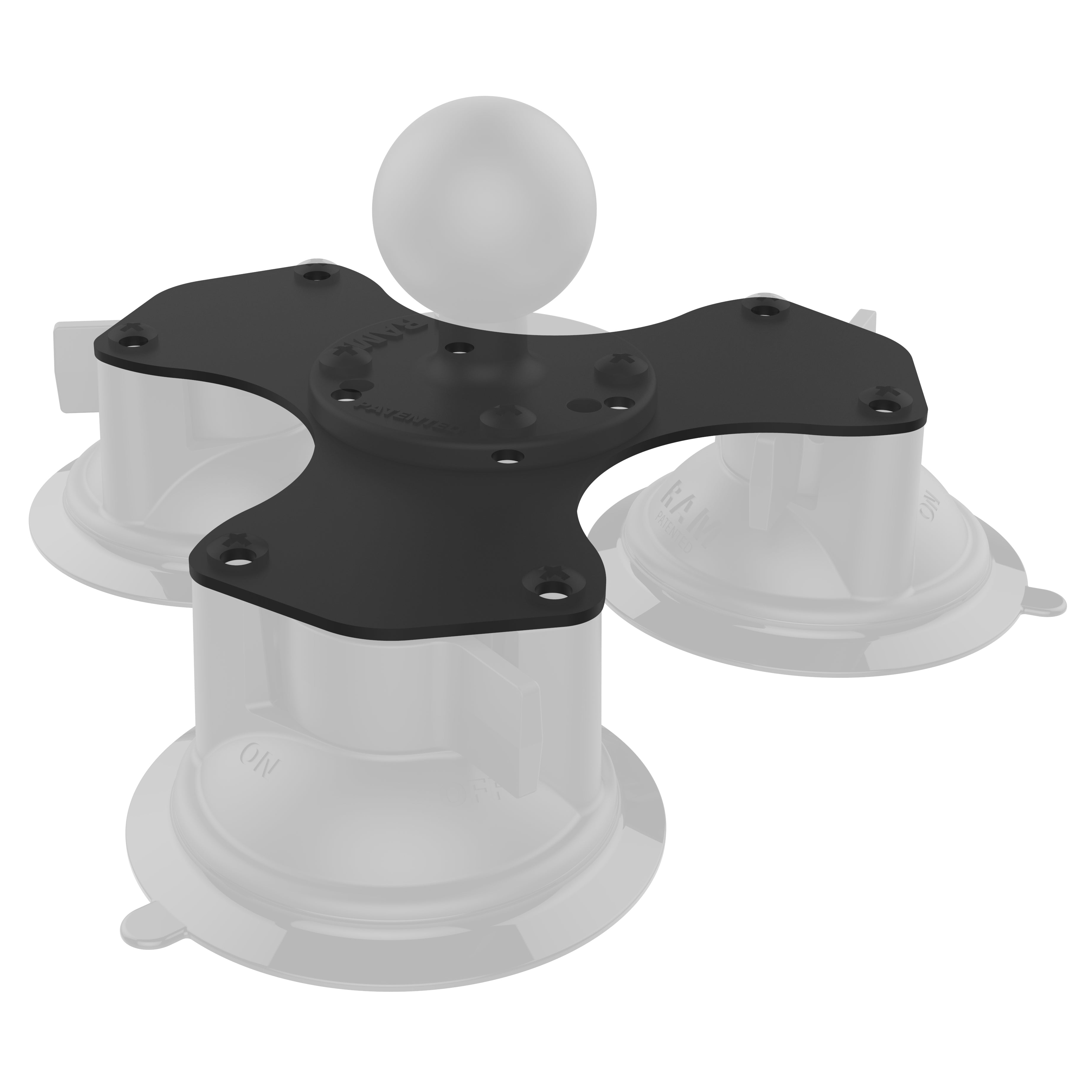 RAM® triple suction cup plate adapter