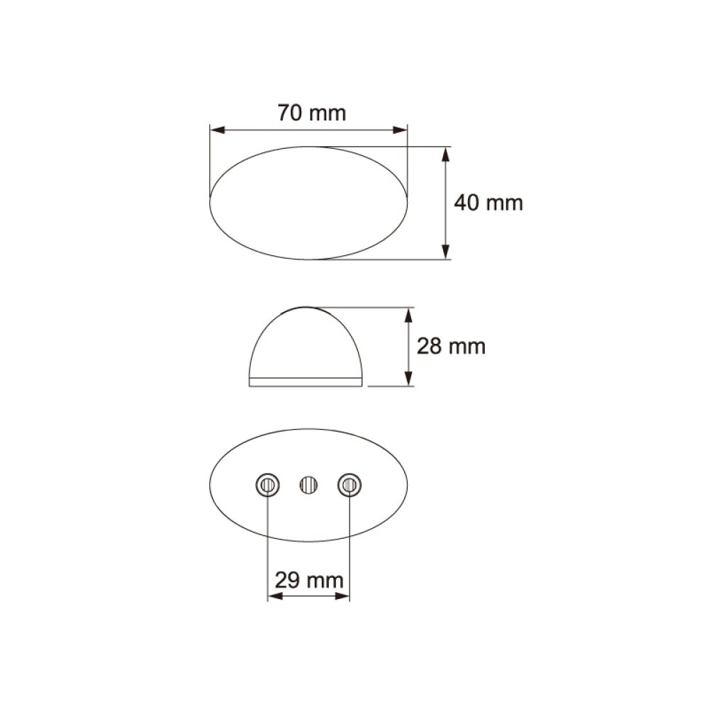 Markierungsleuchte vorne LED 12-24V oval 17cm Kabel