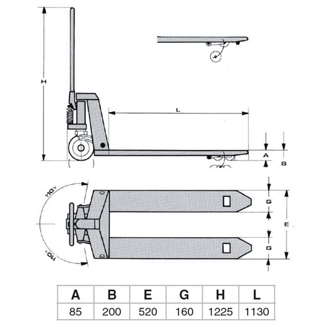 Samag TP INOX transpallet - 2000kg I JVD PARTS